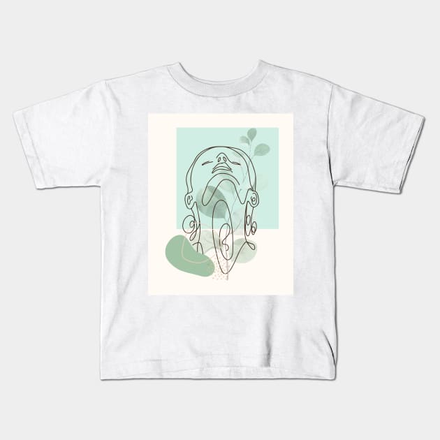 Breathe Man Line Art Kids T-Shirt by marknprints